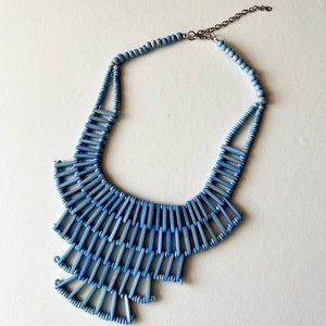 Blue Stone Native Inspired Turquoise Colored Statement Boho Bib Necklace